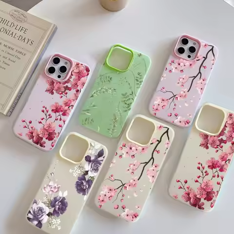 Peach Blossom Candy Color Phone Case For Samsung Galaxy A52 A72 A23 A22 A51 A50 A30 A20 A71 A04 Casi