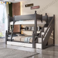 American High-low Bed Multi Functional Design Loft Bed Solid Wood Rubber Wood Bunk Bed For Adult Mot