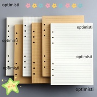 OPTIMISTI 80Sheets Notebook Refill Paper, Horizontal Line/Blank A5/A6/A7 Loose Leaf Paper, Simple Kr
