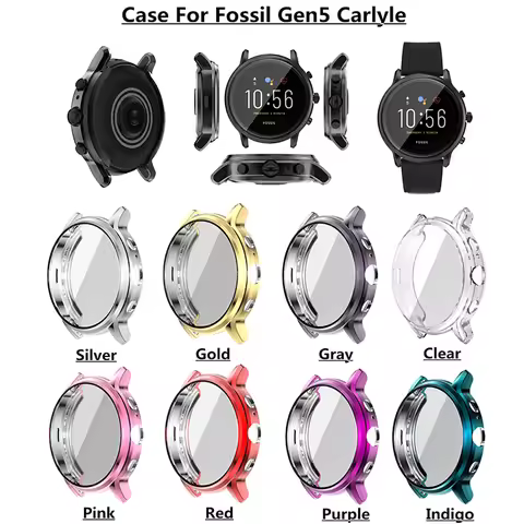 TPU Case for FOSSIL Gen5 Carlyle All-Around Screen Protector Cover / FOSSIL Gen5 Carlyle Case