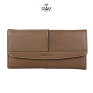 RAV DESIGN Unisex Long Wallet RFID / Genuine Leather / Brown / RVW783G3