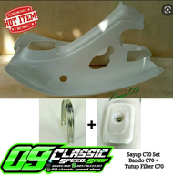 SAYAP HONDA C70 SET BANDO DAN TUTUP FILTER TEBENG DEK PISPOT SET TUTUP FILTER PNP/presisi BAHAN TEBA