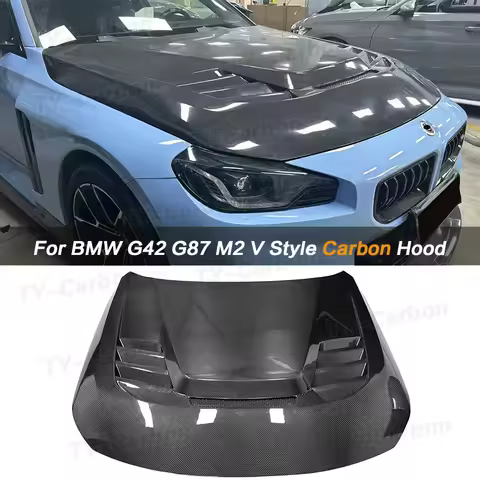 Dry Carbon Fiber Front Engine Hood Cover for BMW 2 Series G42 M240I G87 M2 2021+ Car Vent Bonnet Cap