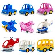 Big Size Building Block Truck Car Bus Helicopter Model Assembled Building Brick Accessories Children