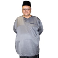 PLATINUM Plus Size Baju Melayu Teluk Belanga Baju Johor PM9205C8 Grey Big Size Baju Melayu Tradition