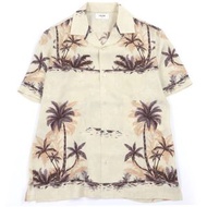 CELINE 2025SS 2C946365X 100% 絲質開顏色短袖夏威夷襯衫，米色，36 碼，正品，男士，成色極佳。