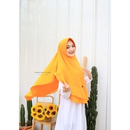 Instant hijab Mustard color / Khimar agniya by amnion two layer hijab