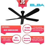 Elba DC Motor Ceiling Fan 60 Inch ECF-N6030(BK) 5 ABS Blades, Energy-Saving DC Motor, Remote Control
