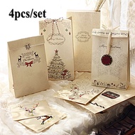 4pcs/lot 8 Sytle Merry Christmas Kraft Paper Bag Gift Bags Candy Bag Christmas Party Supplies