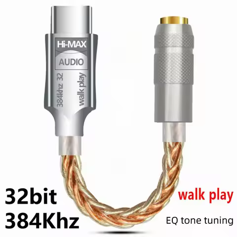 USB Type C to 3.5mm DAC Dongle walk play Hi-max support EQ HiFi Earphone Amplifier USB C Audio Decod