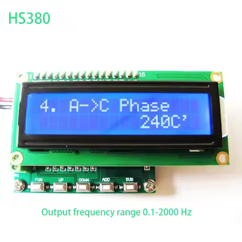 HS380 New Adjustable 3-Phase Sine Wave Signal Generator 0.1Hz to 2000Hz Output Frequency Module 0-36