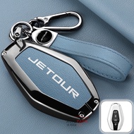 Zinc Alloy Car Key Cover Case Comfortable Genuine Leather Key Shell Fob For Jetour X70plus X70 X90pl