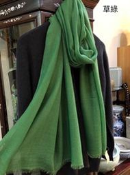 L&amp;R Shamina. Pashmina家族中的極品 100%喀什米爾純手工幼羊羊羢 穿戒 圍巾∕披肩-  草綠