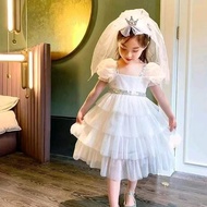 (DZS) white umpak dress headband set