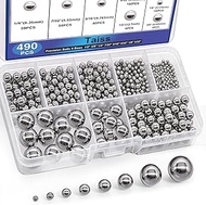 Taiss 490PCS Precision Balls 8 Sizes 1/2" 3/8" 1/4" 7/32" 3/16" 5/32" 1/8" 3/32" Precision Steel Bal