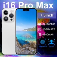 Original I16 PRO MAX 16GB+1TB 6.8 Inch full Display Android Smartphone