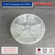 5 Cavity Round Container with Lock (A-CT5R1) - Bekas Kuih Raya / Round Cookies Plastic Container wit