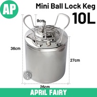 Stainless Steel Keg Tank 10L (2.6 Gallon)/6L (1.6 Mini Ball Lock For Beer Packaging Make Soda