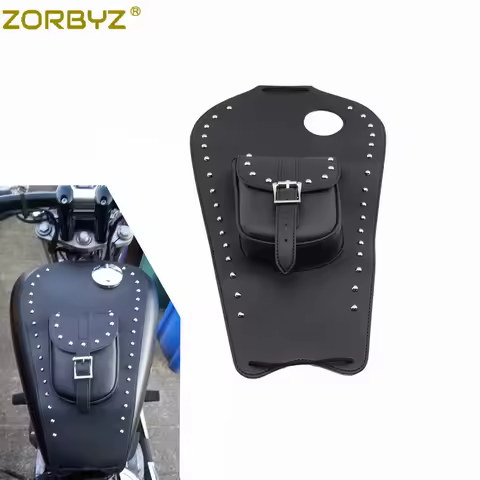 ZORBYZ Black Artificial Leather Tank Cap Panel Cover Pad Bag For Honda Shadow VT1100C C1 1987-1998 M