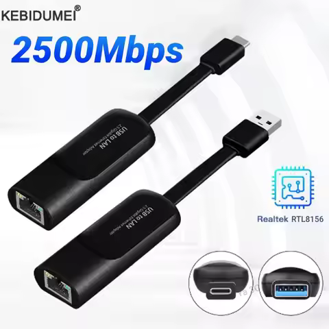 2500Mnps Wired USB 3.0 Type C USB To Rj45 Lan Ethernet Adapter 2.5G Ethernet Gigabit Adapter Lan Car