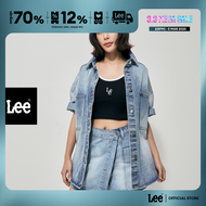 LEE เสื้อเชิ้ตแขนสั้นผู้หญิง คอลเลคชั่น Lee Pink ทรง Oversize รุ่น LE F324WSHSN19