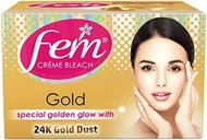 Fem Creme Bleach - Gold, Special Golden Glow with 24K Gold Dust, 40gm