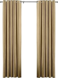 Riva Paoletti Atlantic Eyelet Curtains (Pair) - Ochre Yellow - Woven Twill Fabric - Ready - 100% Pol