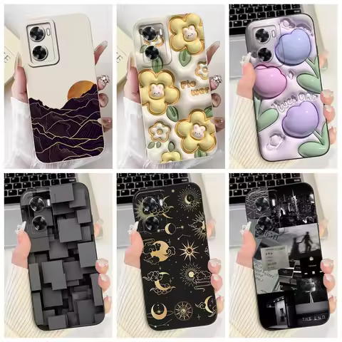 For Oppo A57S Case A57 A77 4G Silicone Case For Oppo A57 A57E A57S Fashion Flower Back Cover For Opp