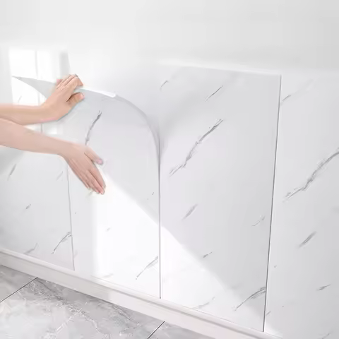 10-20pcs Marble PVC Tile Wallpaper 30x60cm Self Adhesive Waterproof Stain Resistant Removable Wall S