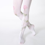 Pink rose floral pantyhose, plus size clothing