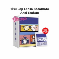 100 Pcs Anti-Fog Wipes Fog Wipes Glasses & Camera Lenses - Fog Wipes Glasses - MULTI Lens Wipes Spec