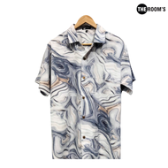 THE ROOMS - เดอะรูม เสื้อฮาวาย โคตรนุ่ม แขนสั้น ไม่ต้องรีด เสื้อยับยาก ผ้าดีมาก ลาย Hologram