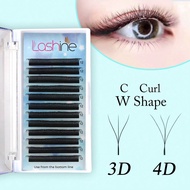 Lashine 12 Rows YY 3D 4D 5DW Shape 0.07mm Lashes 2D 3D 4D 5DW Premade Fan Lash Extensions 0.07 C/D C