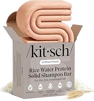 Kitsch Strengthening 2-in-1 Hair & Shave Rice Shampoo Bar - All-Natural, Moisturizing for Dry Hair -