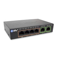 BV-Tech 6 Port PoE+ Switch 4 PoE+ Gigabit Ports with 2 Gigabit Uplink – 60W – 802.3at + 1 High Power