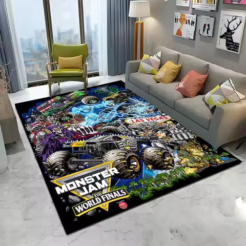 3D Monster Jam Monster Truck Cartoon Carpet Rug for Home Living Room Bedroom Sofa Doormat Decor,kids