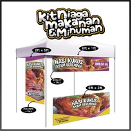 (Custom Design) Banner Bunting Makanan Kit Niaga Cendol Jellyball Aiskrim