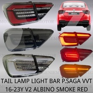 TAIL LAMP LIGHT BAR PROTON SAGA VVT 2016-2023 V2 ALBINO SMOKE RED