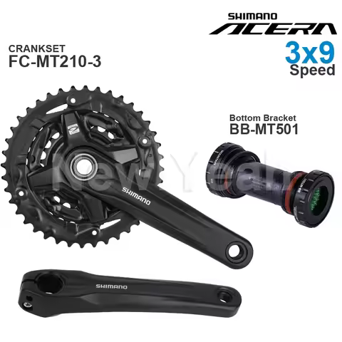 SHIMANO ACERA M3000 3x9 Speed Groupset with FC-MT210-3 CRANKSET and DEORE T6000 BB-MT500 MT501 Botto