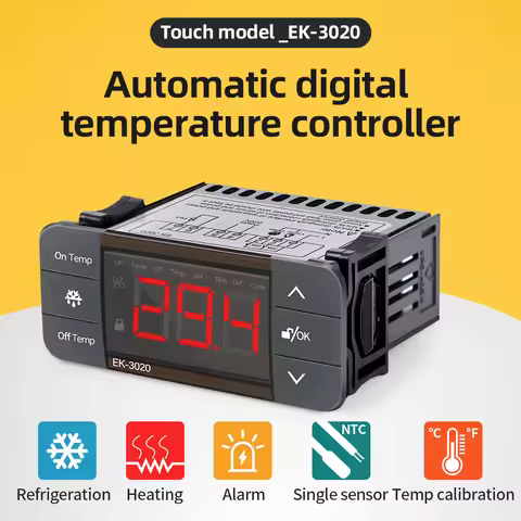 EK-3020 Digital Temperature Controller Hygrometer Thermostat Two Relay Output 220V For Incubator Hea