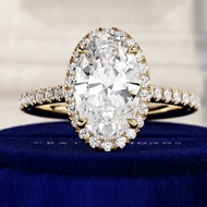 Jewellery 1ct Lab Grown Diamond  Cathedral Halo Wedding Ring Engagement Ring with CVD Accents (with 