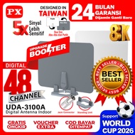 Antena TV Digital DVBT2 Indoor Booster Antenna Dinding Analog 4K PX UDA-3100A