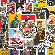 HP 100PCS Cute Bape Shark Stickers Aesthetic Stickers Waterproof Stickers Adhesive Stickers Waterpro