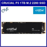 Crucial P3 1000GB 1TB PCIe 3.0 NVMe™ technology M.2 2280 Solid State Drive CT1000P3SSD8 5 Years Manufacturer Warranty