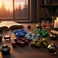 White Acrylic 7-Piece Polyhedral DND Dice Set, RPG Dice Kit for D&D & Tabletop RPGs, Clear Numbers  