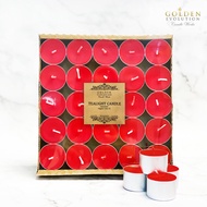 GE Candle Works 50 PCS 8 Hours+/- Burning Unscented Palm Tealight Candles (23grams) *3 Colors to cho