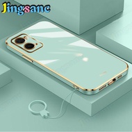Jingsanc Ốp Cho OPPO A96/OPPO A76 Ốp Hai Mặt Ống Kính Máy Ảnh Sang Trọng Mỏng Mịn Chống Sốc Kẹo Cạnh