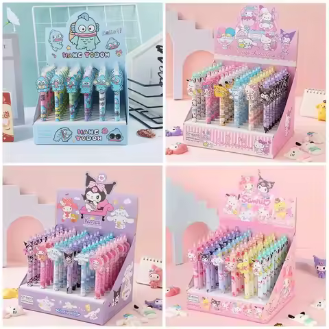 48pcs Gel Pen Kuromi Cinnamoroll Pochacco Office Signature Neutral Pen Student children Stationery S