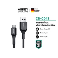 [สำหรับ iPhone 17]AUKEY สายชาร์จไนล่อน Type-C, USB-C รองรับชาร์จเร็ว USB 2.0 USB A To USB C Cable คว