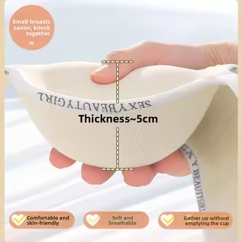 AA Cup Push-Up Bra for Small Chest Anti-Sag Padded Round-Cup Side Support Wireless Lingerie Comfort